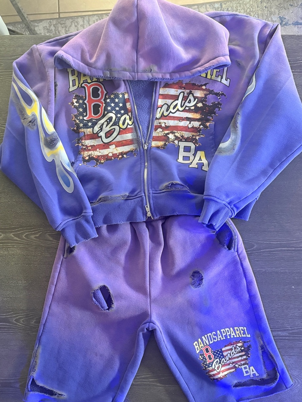 Men's Purple Zip-Up Hoodie Sweater